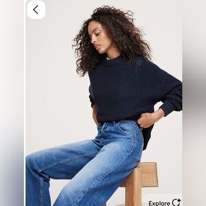 Banana Republic Cotton Oversized Chunky Crewneck Fall Pullover Sweater NWT L